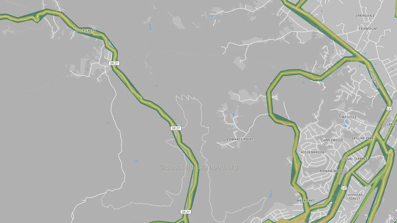 Timberlinks, TN Map of Noise Levels in Timberlinks