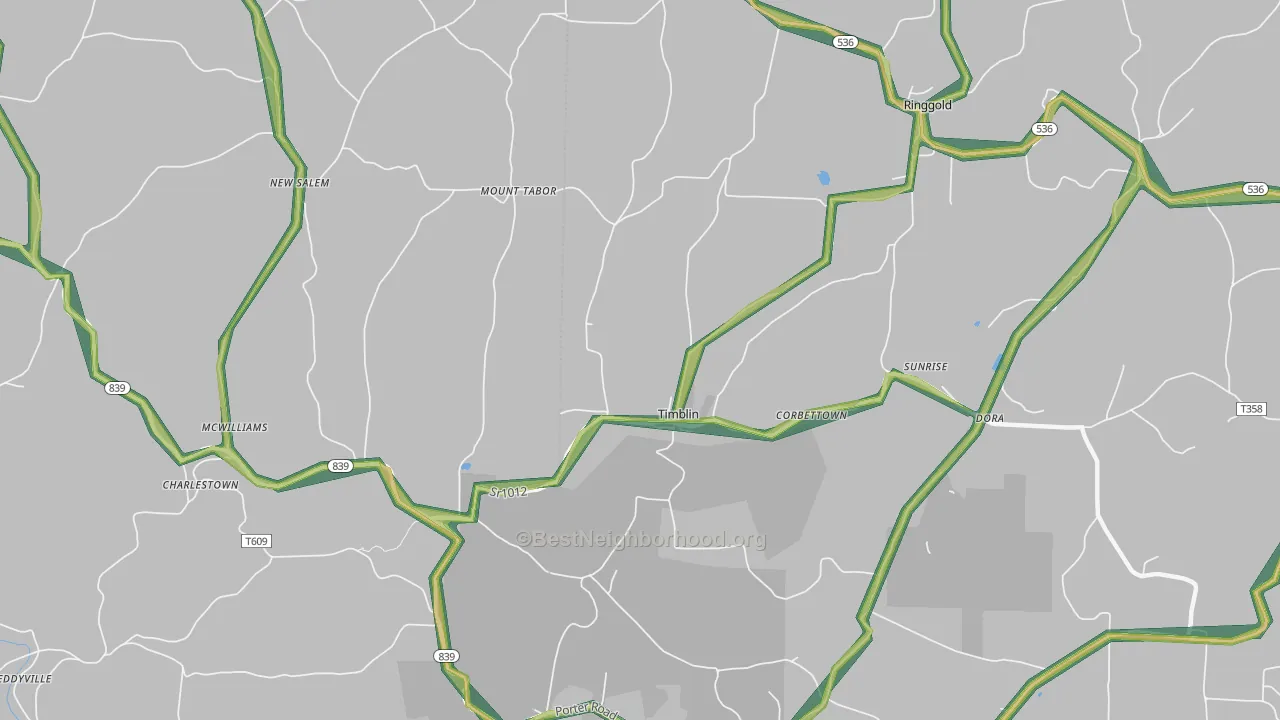 Timblin, PA Map of Noise Levels in Timblin