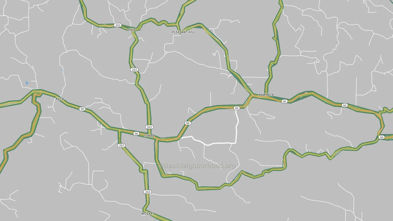 Timbo, AR Map of Noise Levels in Timbo