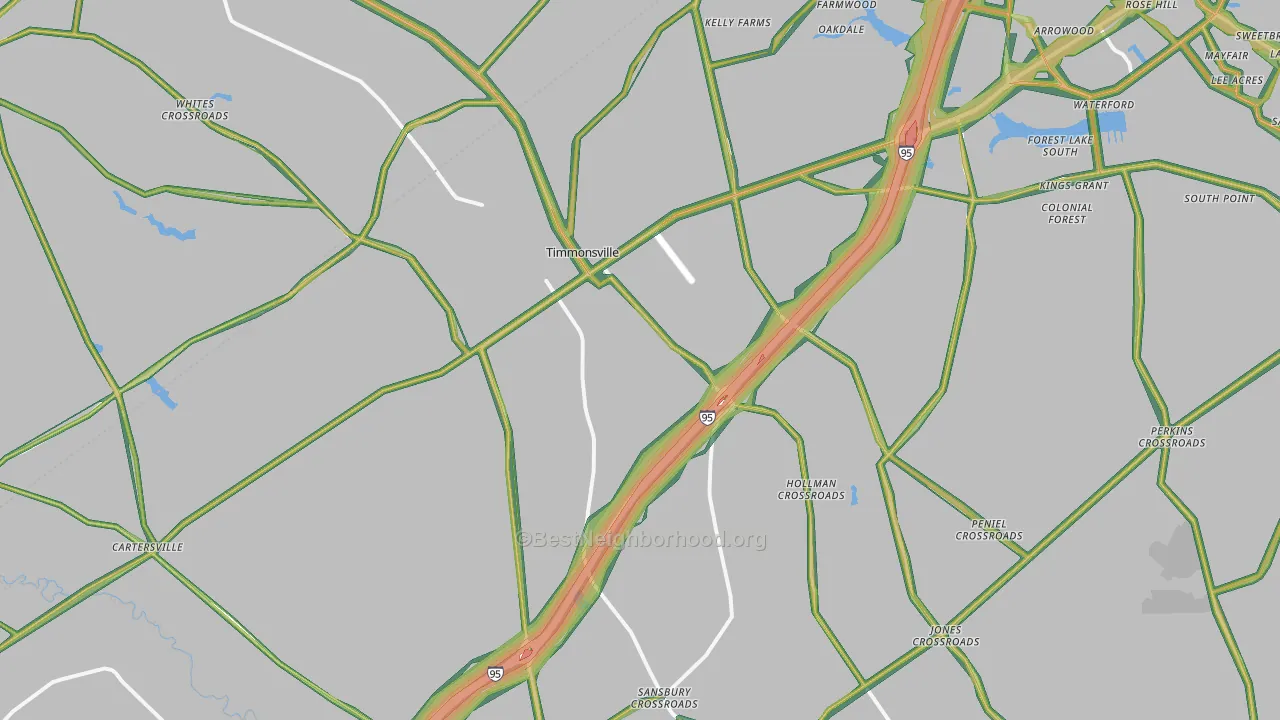 Timmonsville, SC Map of Noise Levels in Timmonsville