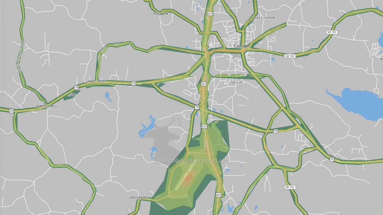 Tin Cup, TN Map of Noise Levels in Tin Cup