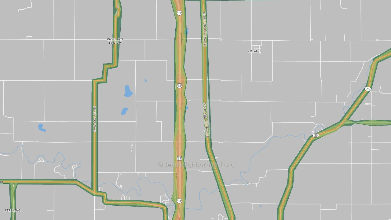 Tiosa, IN Map of Noise Levels in Tiosa