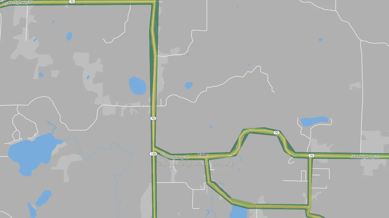 Tipler, WI Map of Noise Levels in Tipler