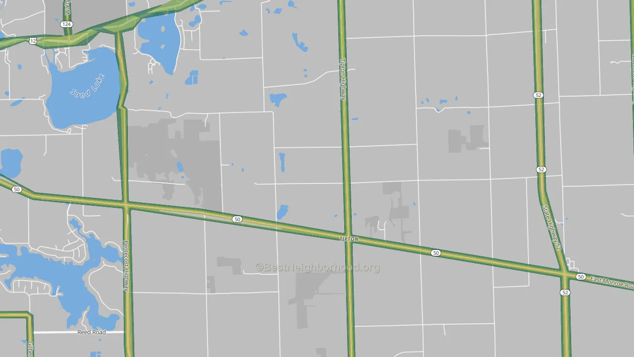 Tipton, MI Map of Noise Levels in Tipton