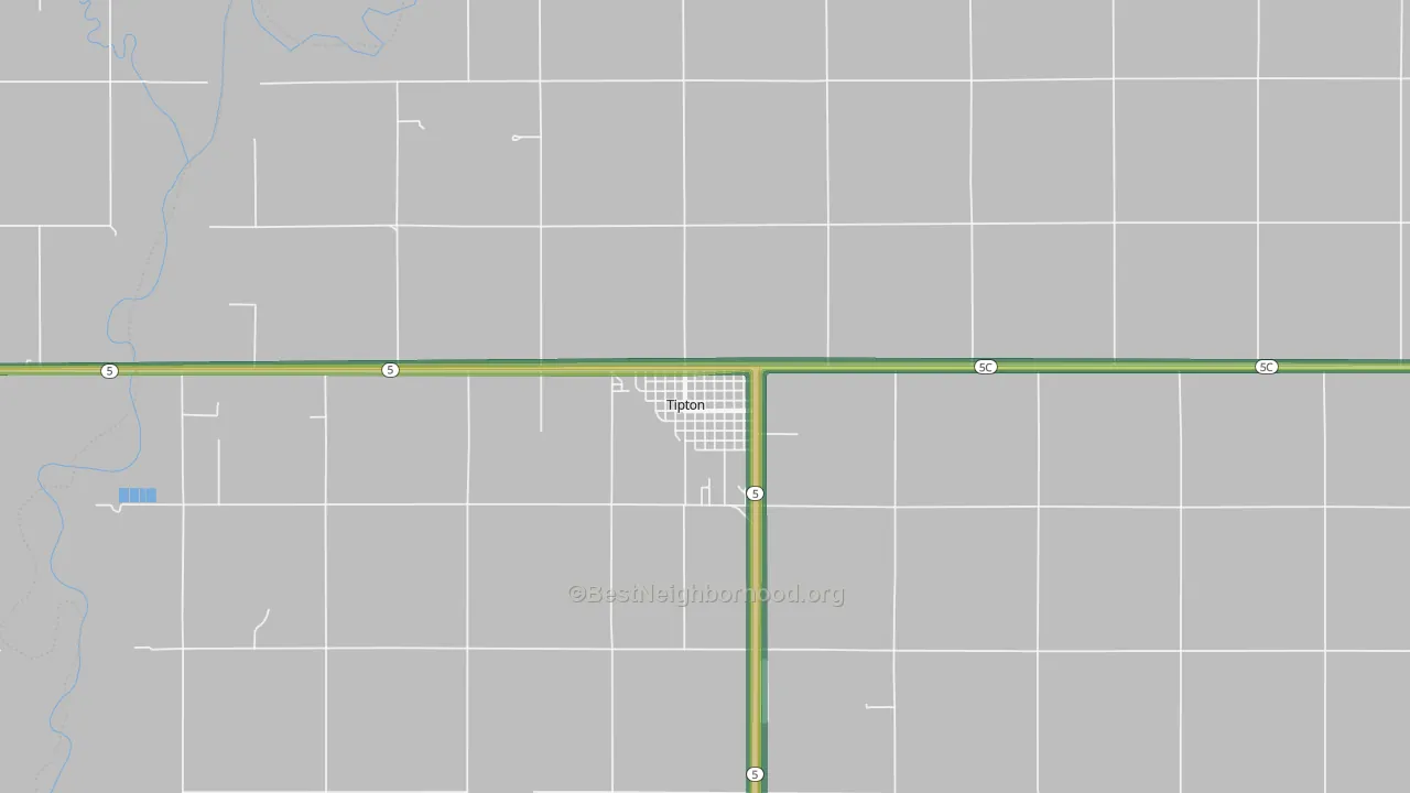 Tipton, OK Map of Noise Levels in Tipton