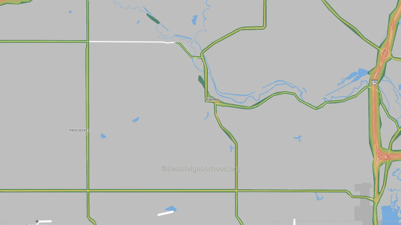 Tiskilwa, IL Map of Noise Levels in Tiskilwa