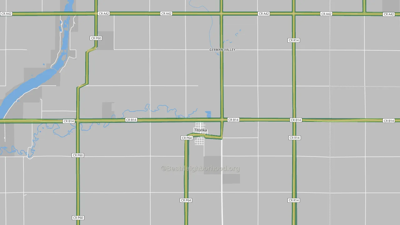 Titonka, IA Map of Noise Levels in Titonka