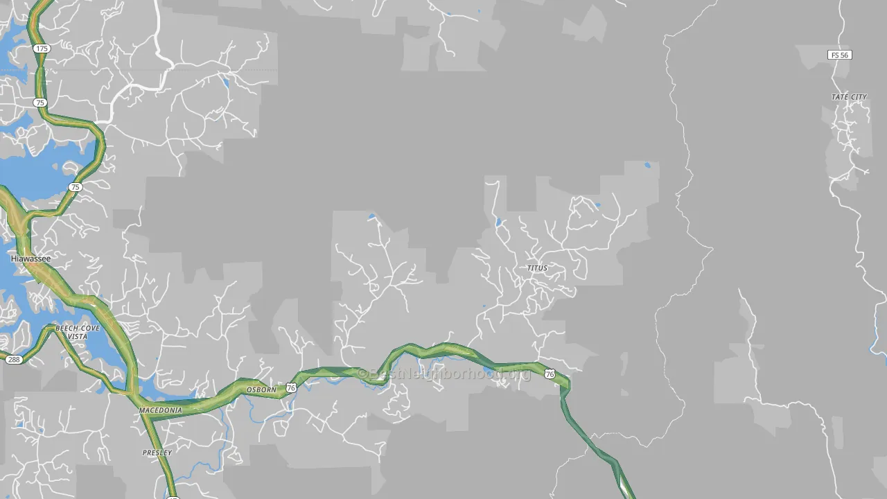 Titus, GA Map of Noise Levels in Titus