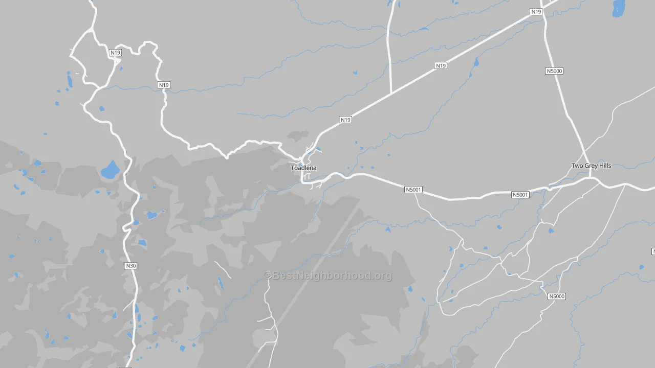 Toadlena, NM Map of Noise Levels in Toadlena