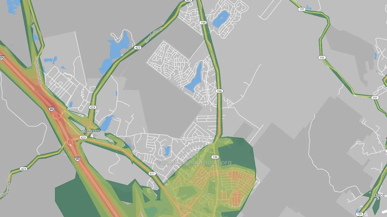Tobyhanna, PA Map of Noise Levels in Tobyhanna
