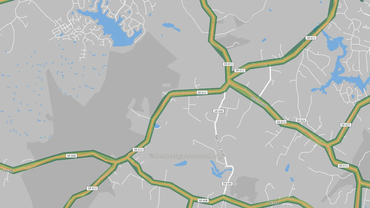 Todds Tavern, VA Map of Noise Levels in Todds Tavern