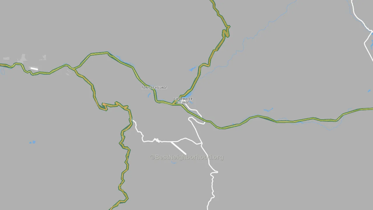 Toketee Falls, OR Map of Noise Levels in Toketee Falls