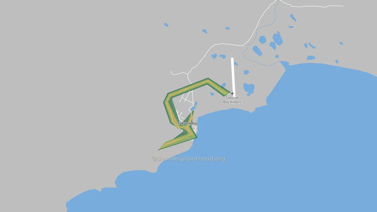 Toksook Bay, AK Map of Noise Levels in Toksook Bay