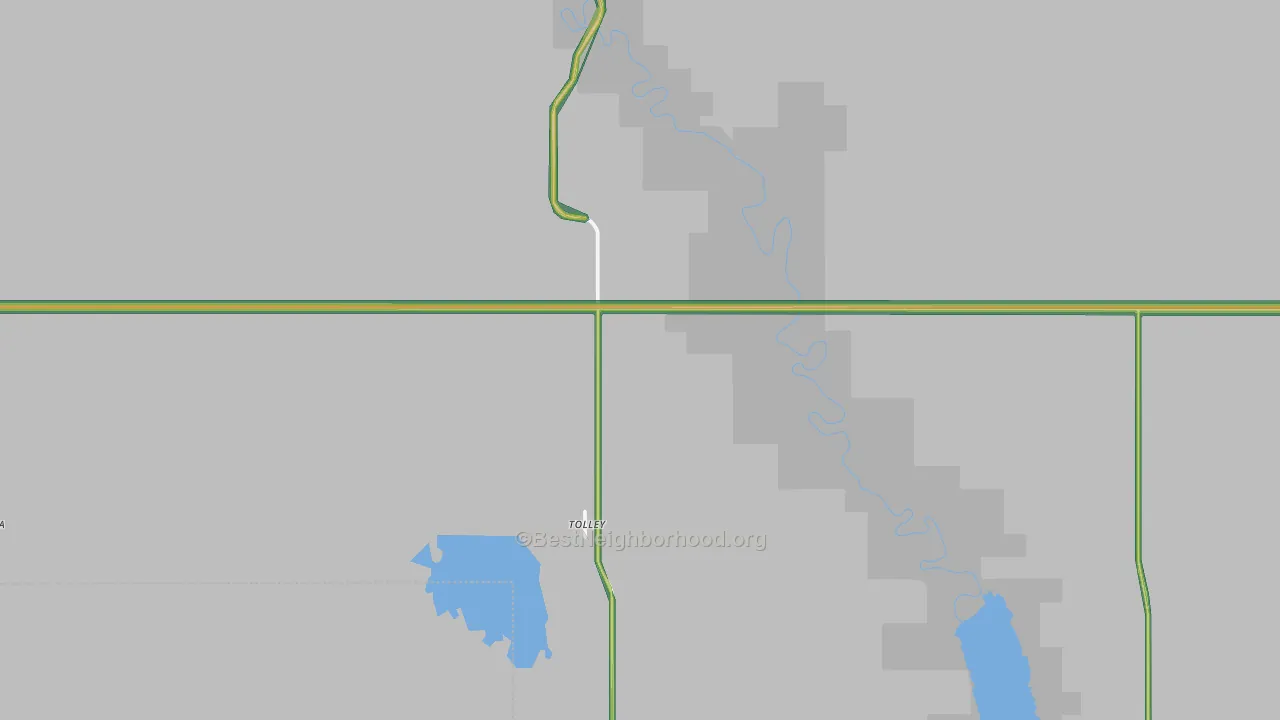 Tolley, ND Map of Noise Levels in Tolley