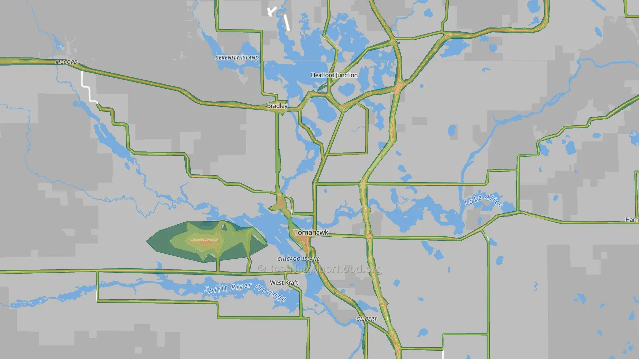 Tomahawk, WI Map of Noise Levels in Tomahawk