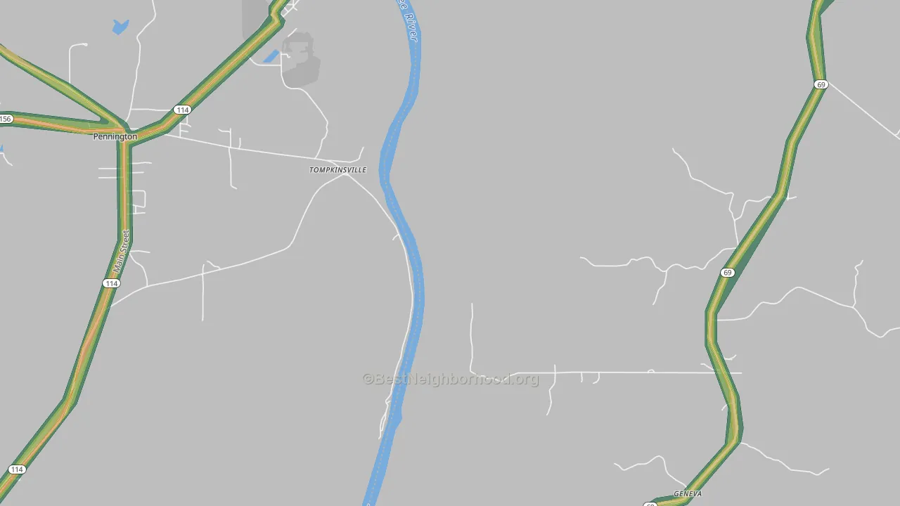 Tompkinsville, AL Map of Noise Levels in Tompkinsville