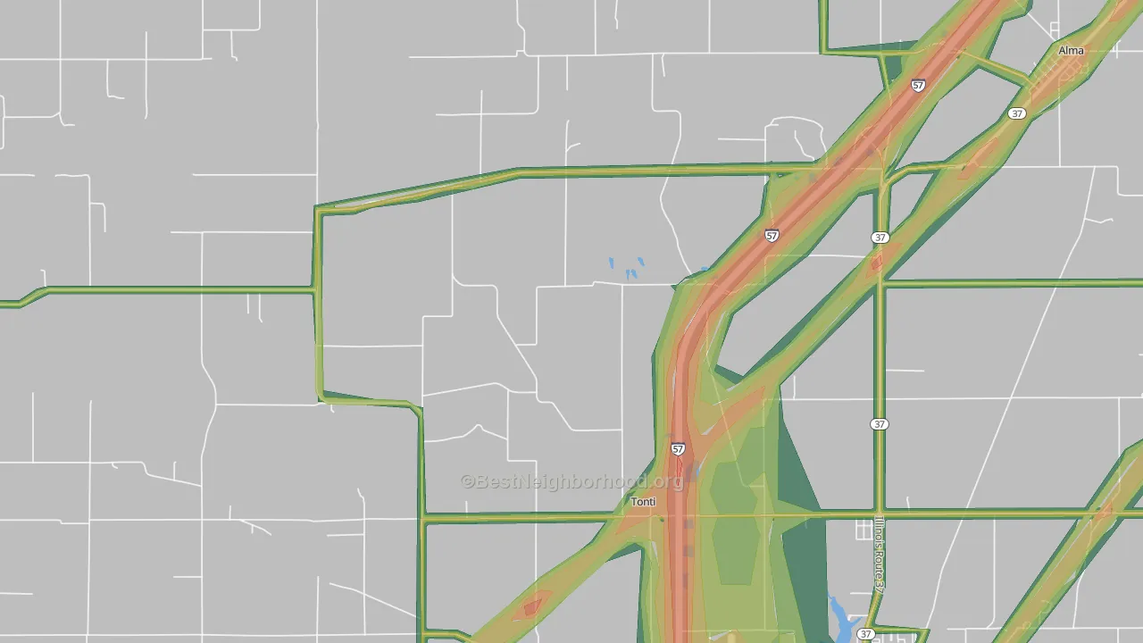 Tonti, IL Map of Noise Levels in Tonti