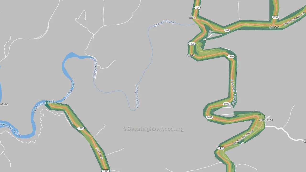 Toonerville, KY Map of Noise Levels in Toonerville