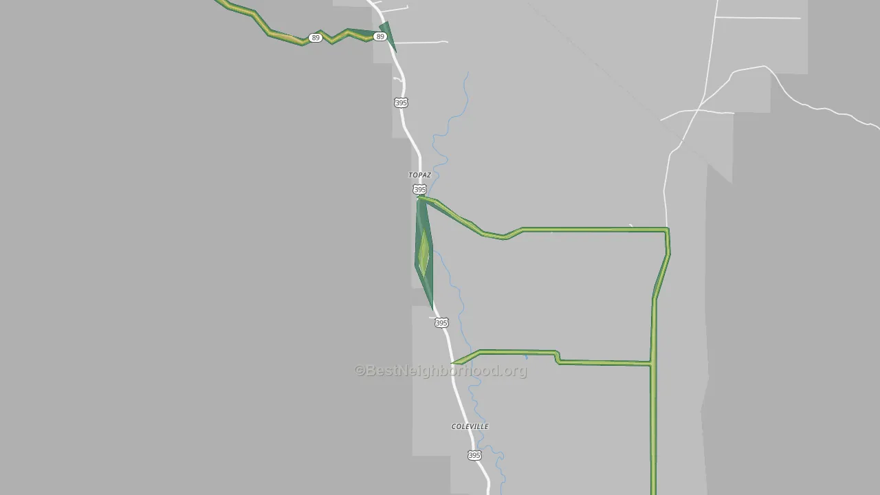 Topaz, CA Map of Noise Levels in Topaz
