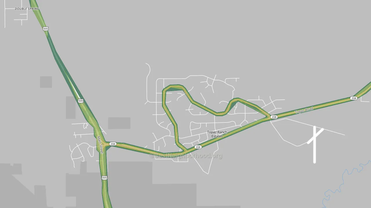 Topaz Ranch Estates, NV Map of Noise Levels in Topaz Ranch Estates