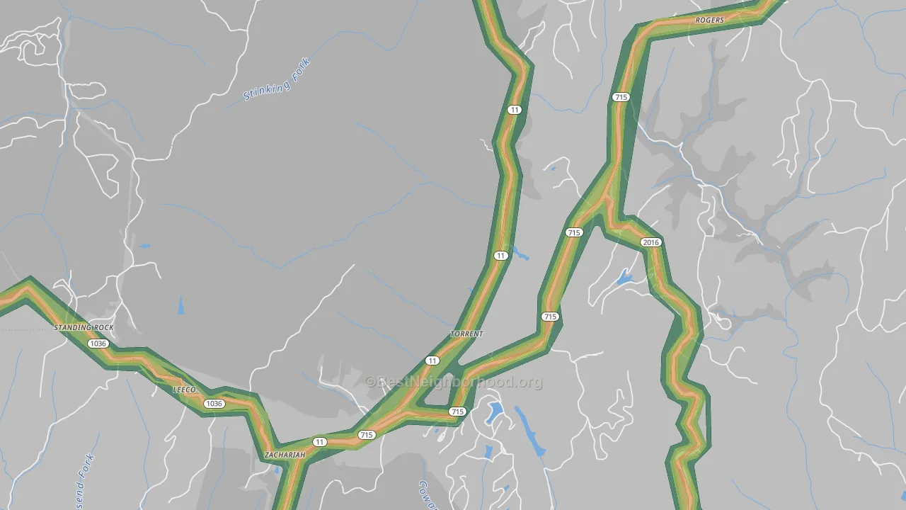 Torrent, KY Map of Noise Levels in Torrent