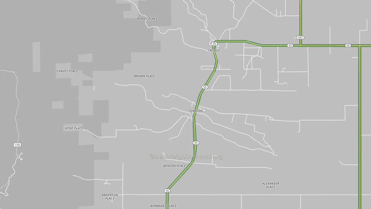 Torreon, NM Map of Noise Levels in Torreon