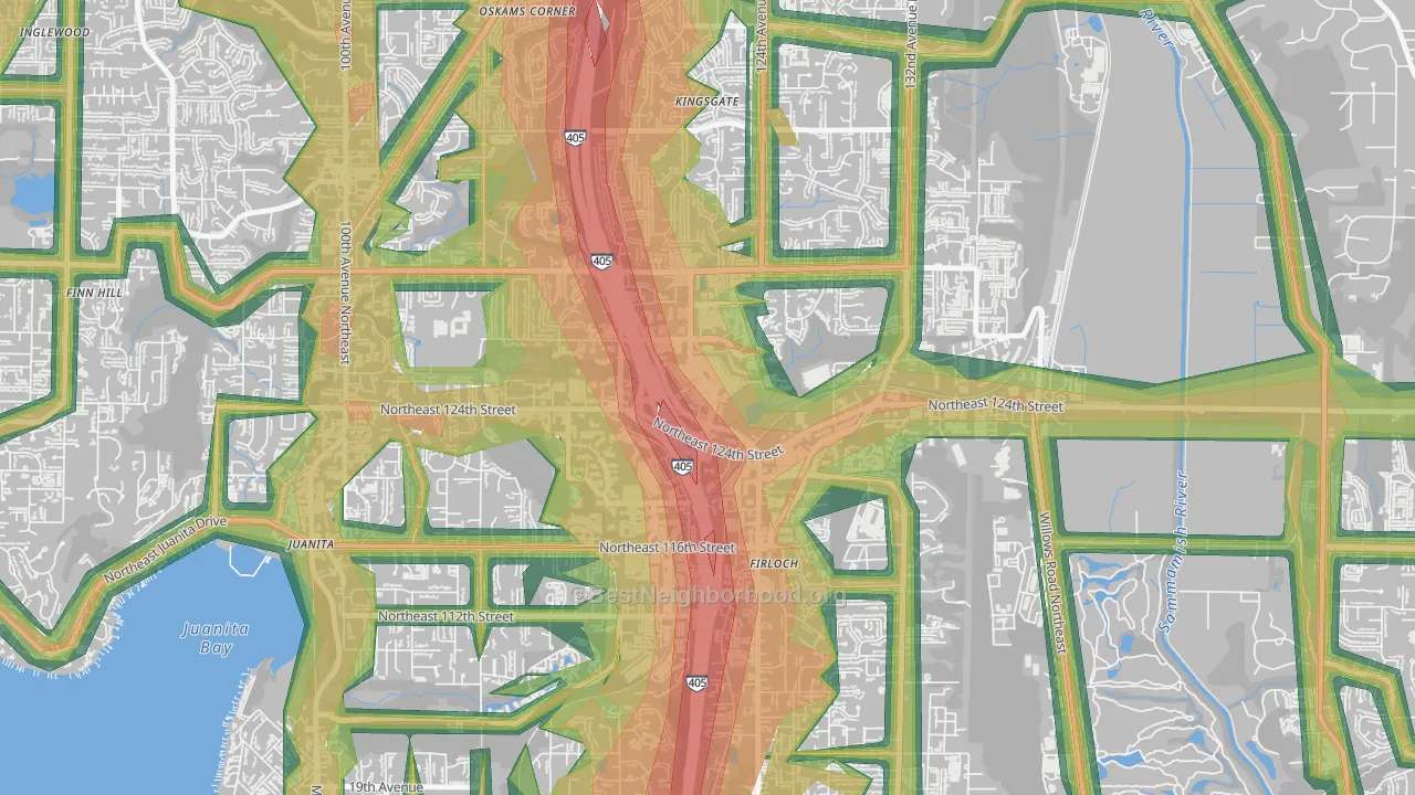 Totem Lake, Kirkland, WA Map of Noise Levels in Totem Lake