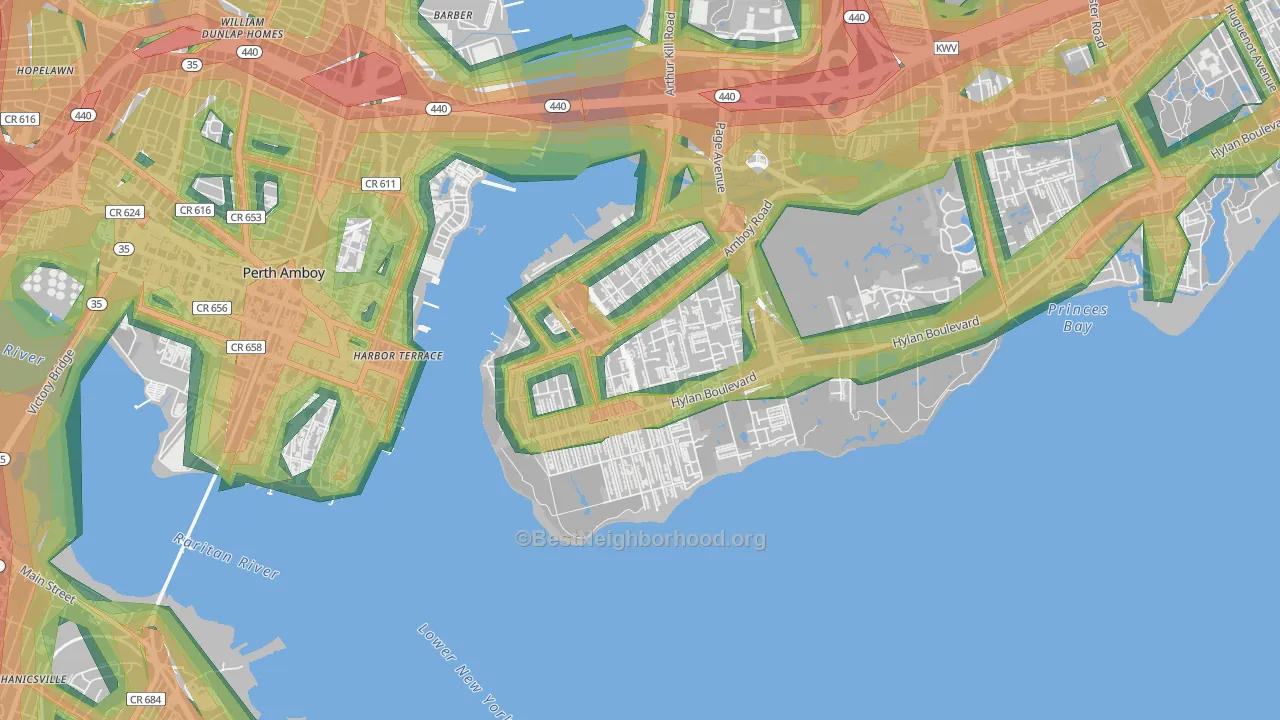 Tottenville, Staten Island, NY Map of Noise Levels in Tottenville