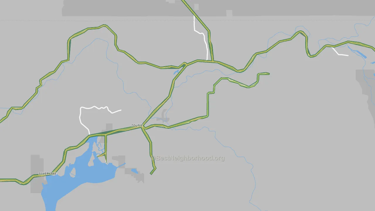 Toutle, WA Map of Noise Levels in Toutle