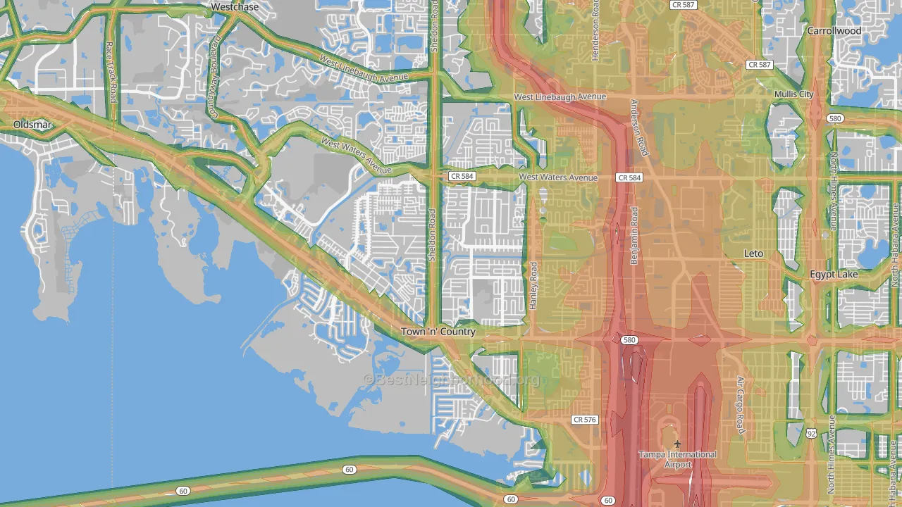 Town 'n' Country, FL Map of Noise Levels in Town 'n' Country