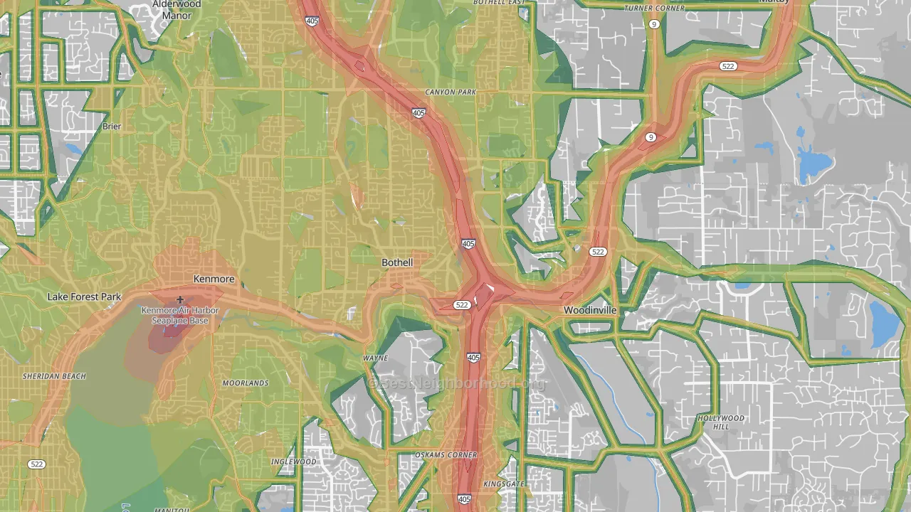 Town Center, Woodinville, WA Map of Noise Levels in Town Center