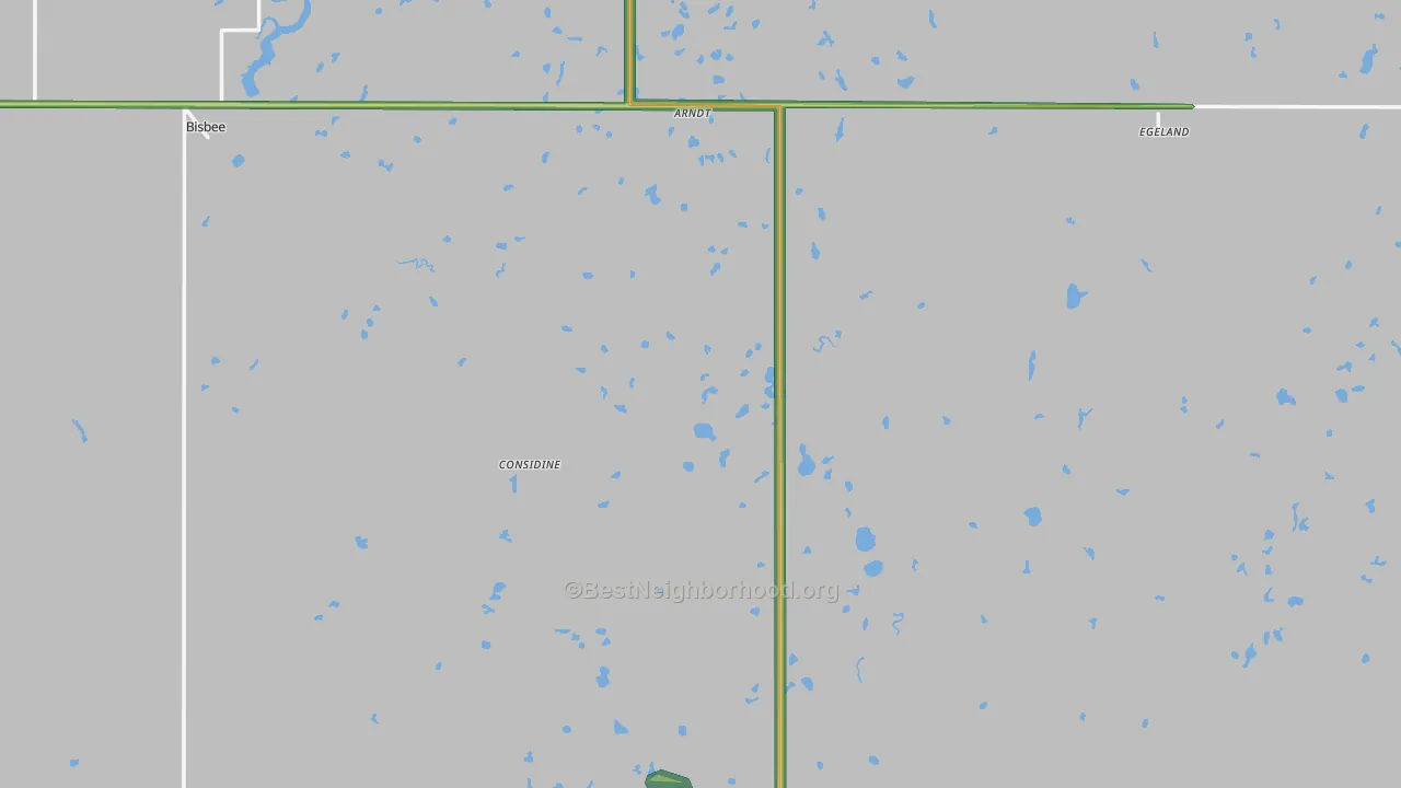 Towner County, ND Map of Noise Levels in Towner County