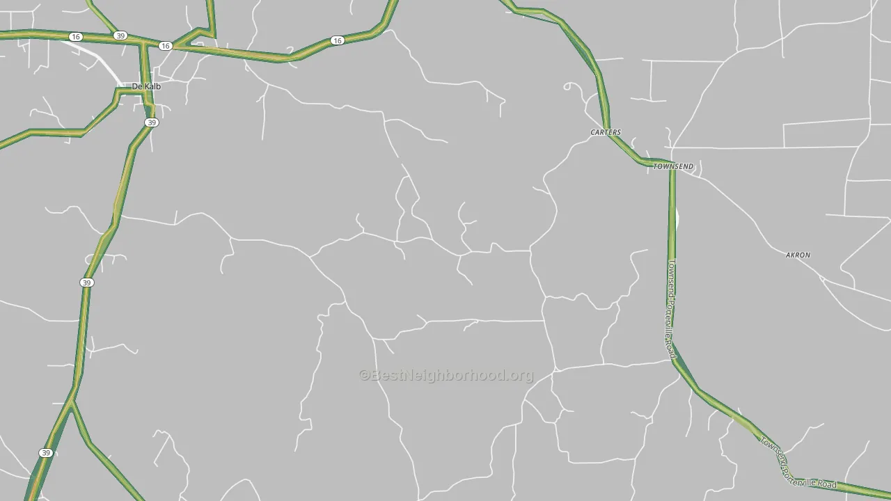 Townsend, MS Map of Noise Levels in Townsend