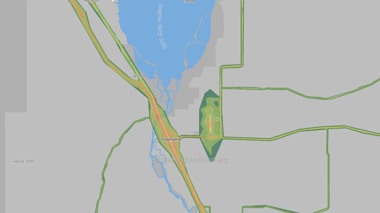 Townsend, MT Map of Noise Levels in Townsend