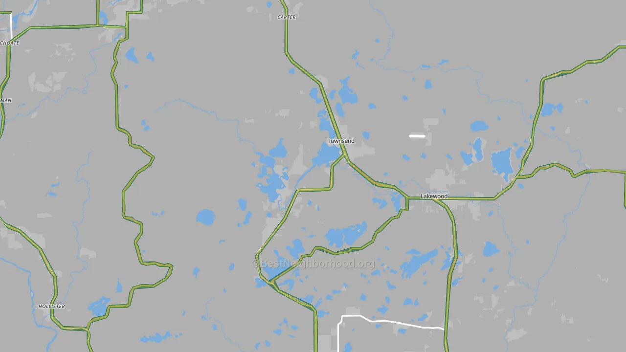 Townsend, WI Map of Noise Levels in Townsend