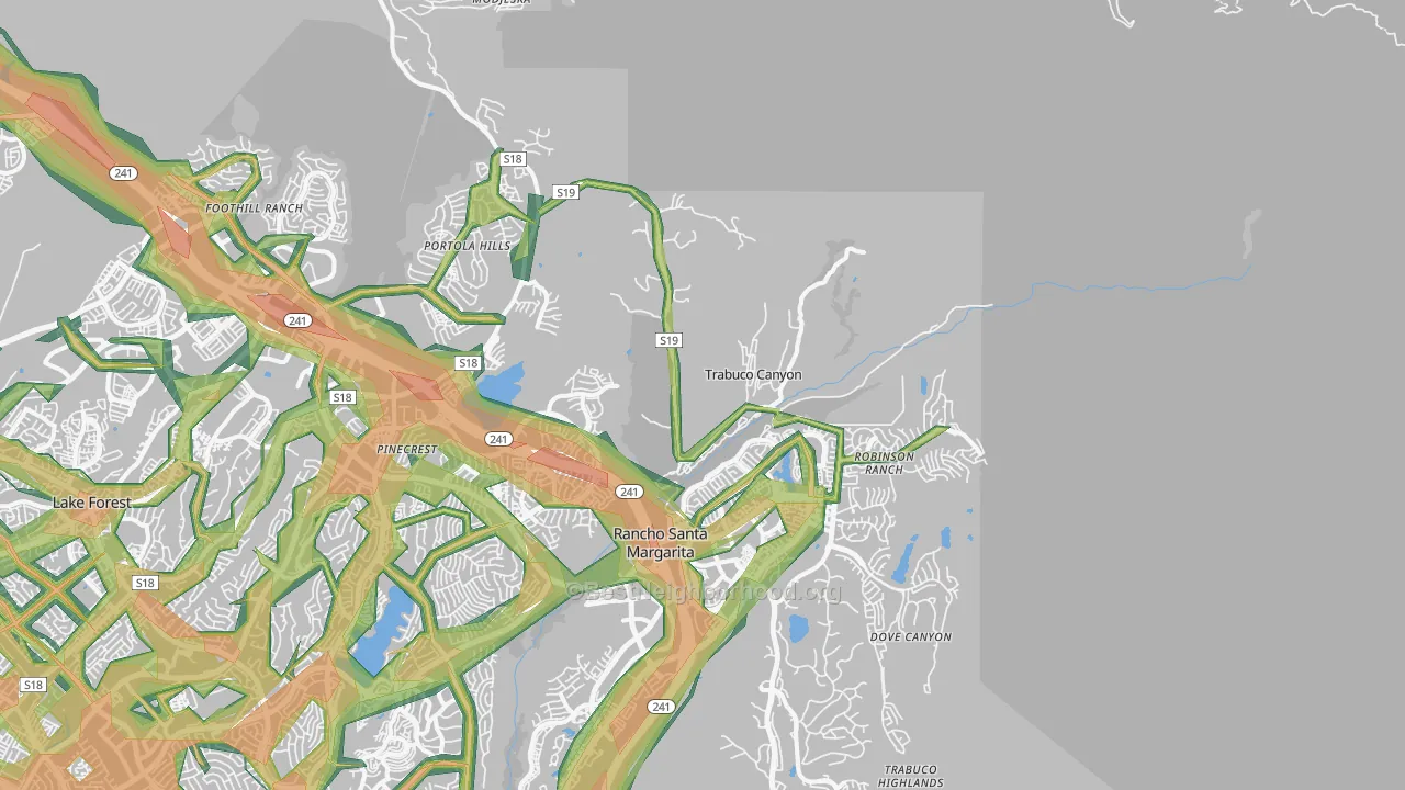 Trabuco Canyon, CA Map of Noise Levels in Trabuco Canyon