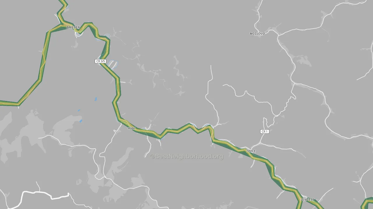 Trace, WV Map of Noise Levels in Trace
