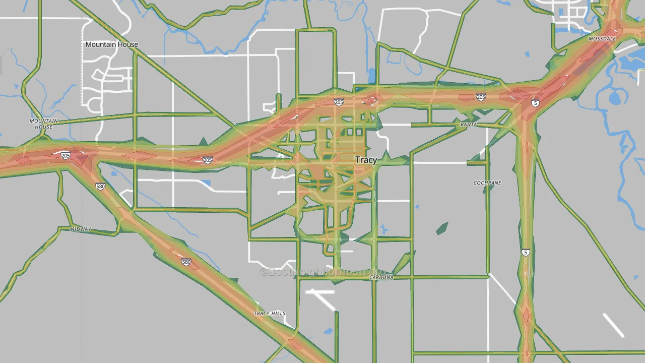 Tracy, CA Map of Noise Levels in Tracy