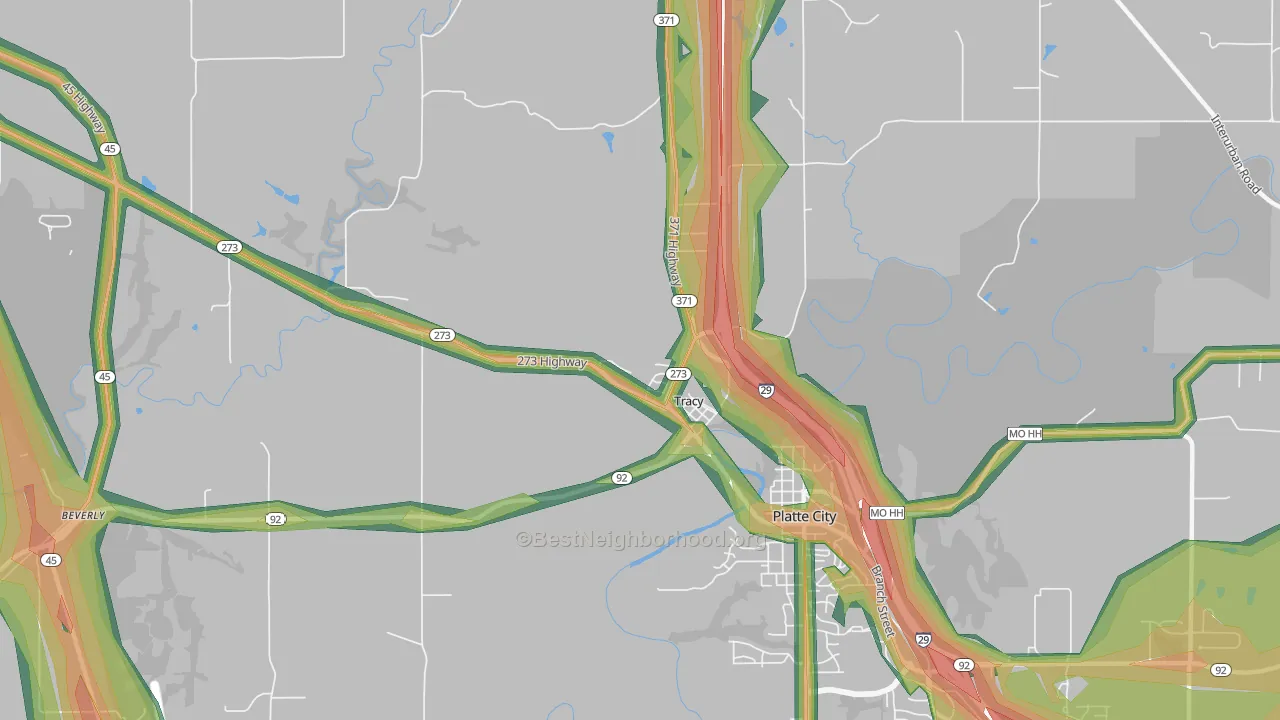 Tracy, MO Map of Noise Levels in Tracy