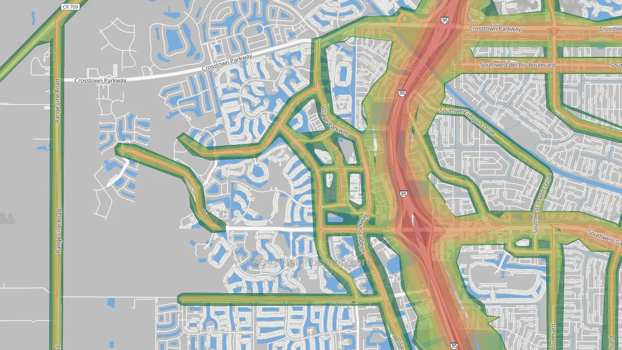Tradition, Port St. Lucie, FL Map of Noise Levels in Tradition