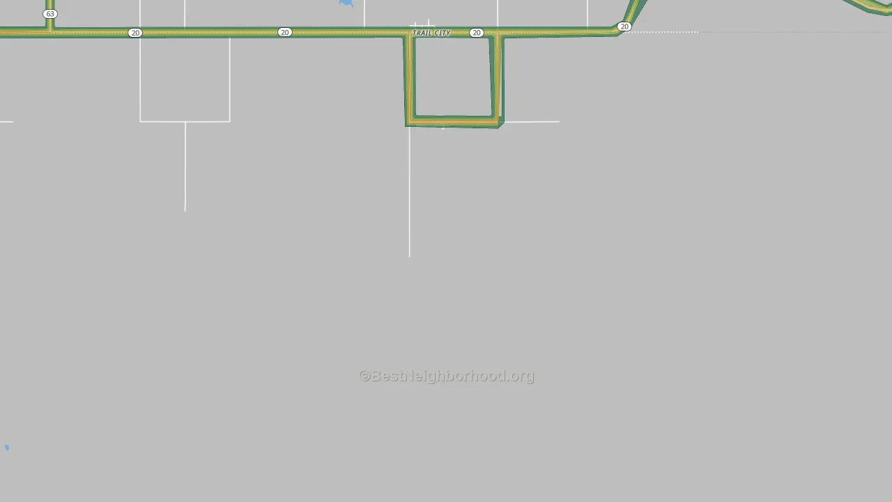 Trail City, SD Map of Noise Levels in Trail City