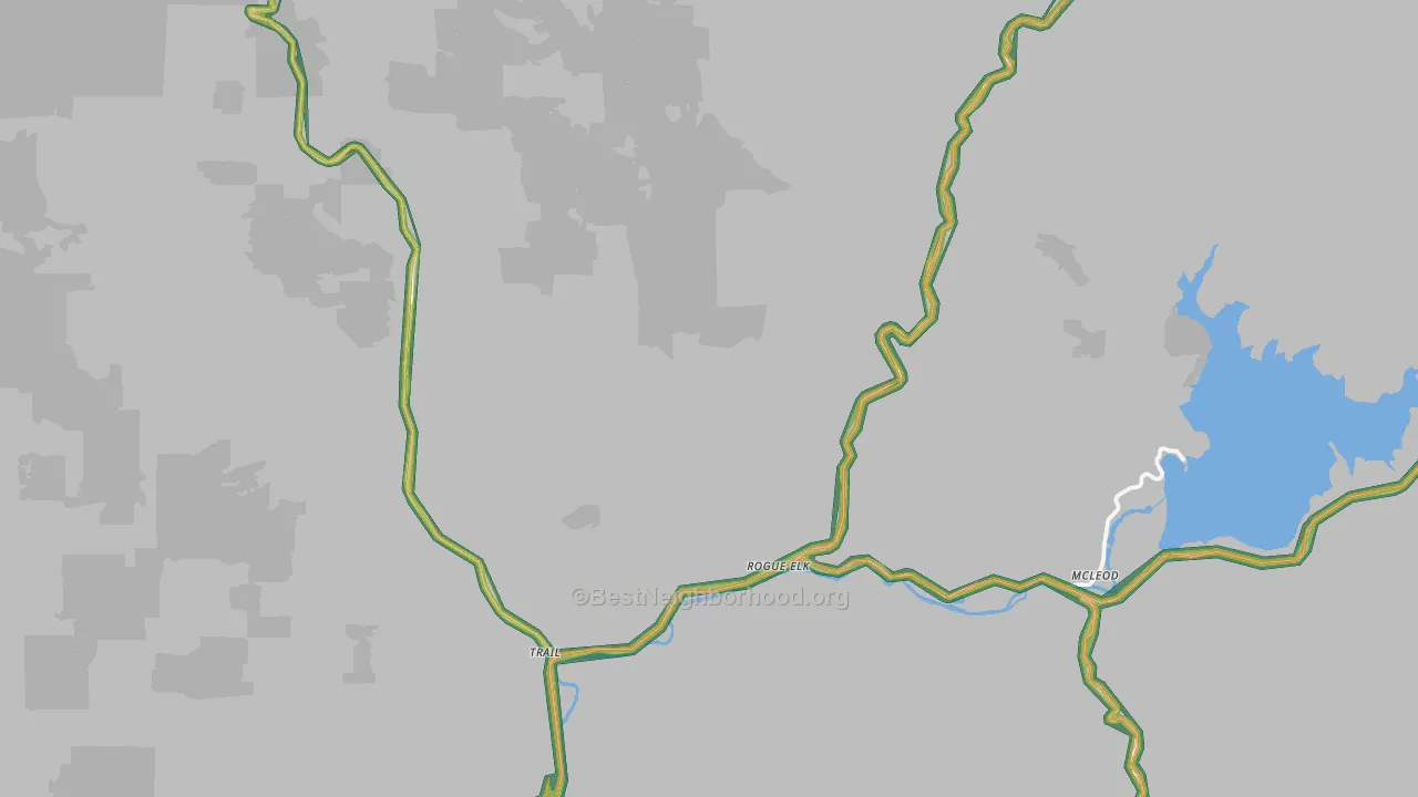Trail, OR Map of Noise Levels in Trail