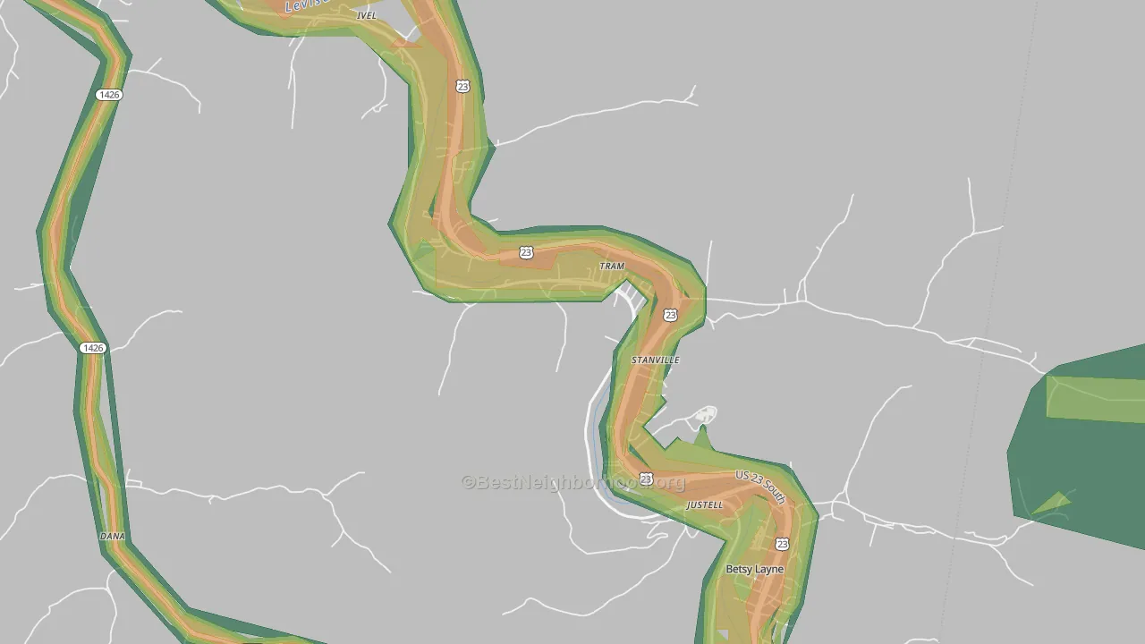 Tram, KY Map of Noise Levels in Tram