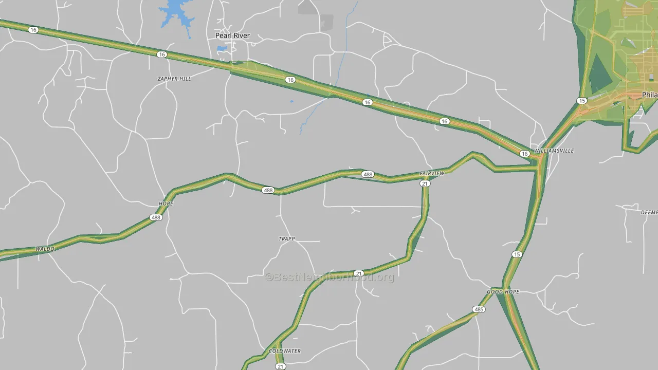 Trapp, MS Map of Noise Levels in Trapp