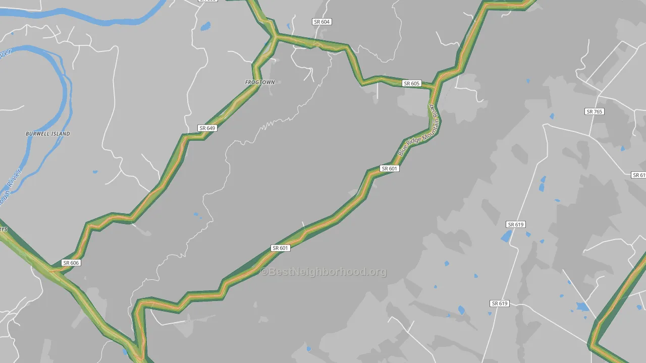 Trapp, VA Map of Noise Levels in Trapp