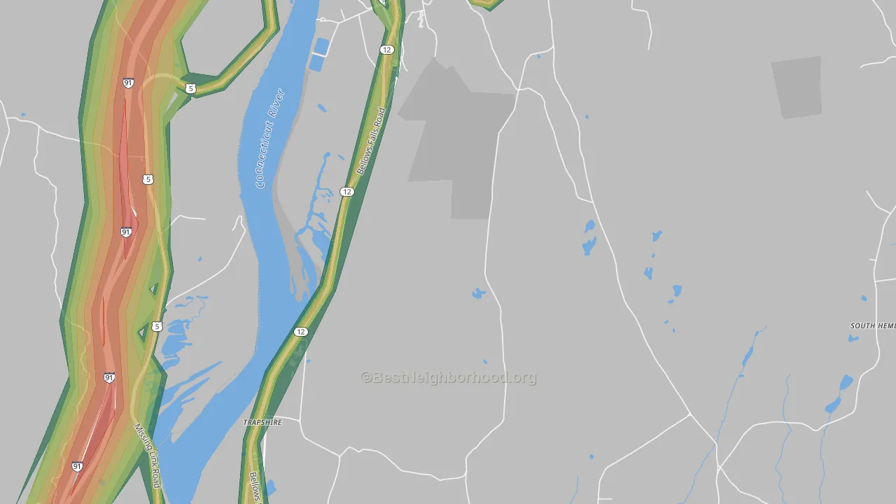 Trapshire, NH Map of Noise Levels in Trapshire