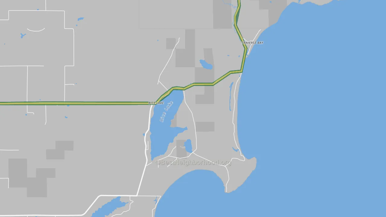 Traverse Bay, MI Map of Noise Levels in Traverse Bay