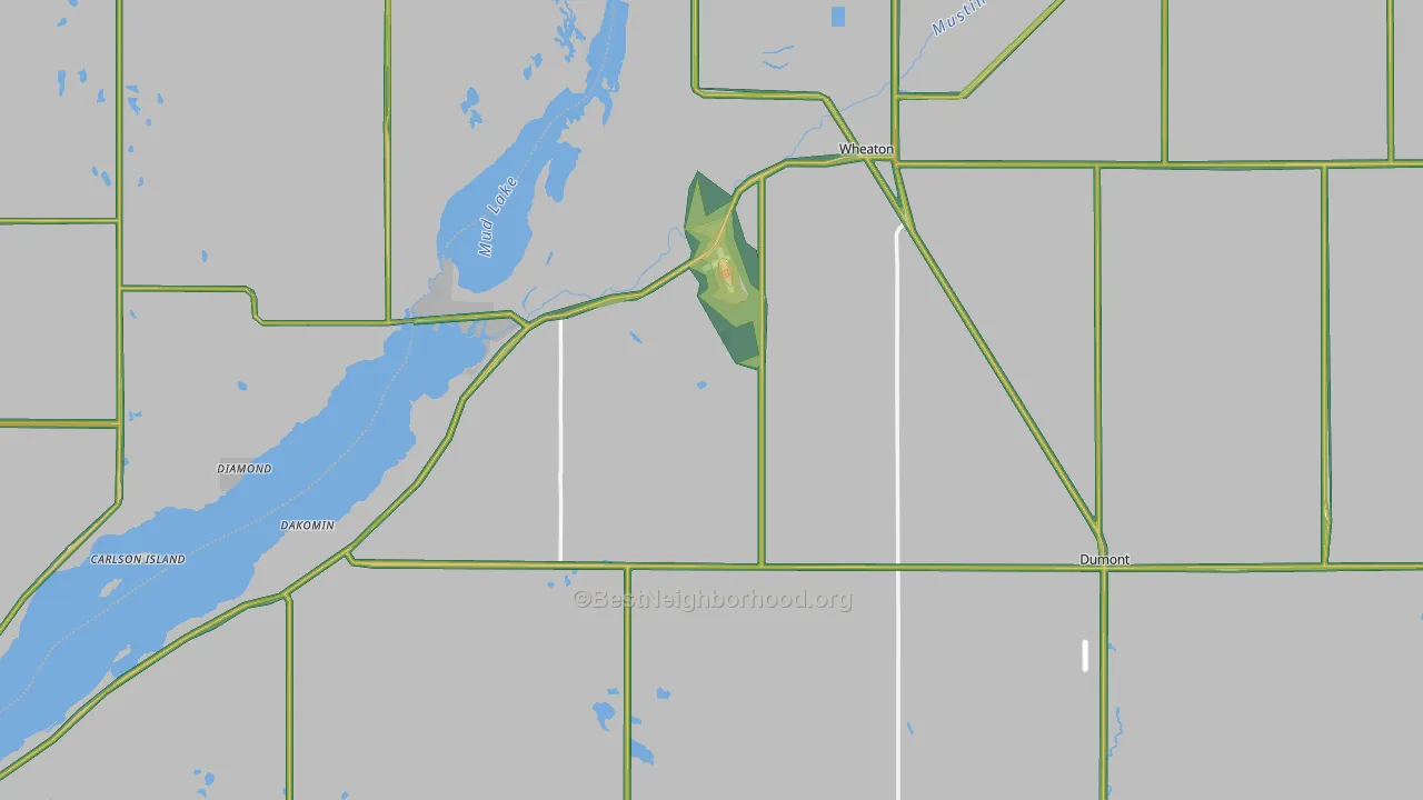 Traverse County, MN Map of Noise Levels in Traverse County