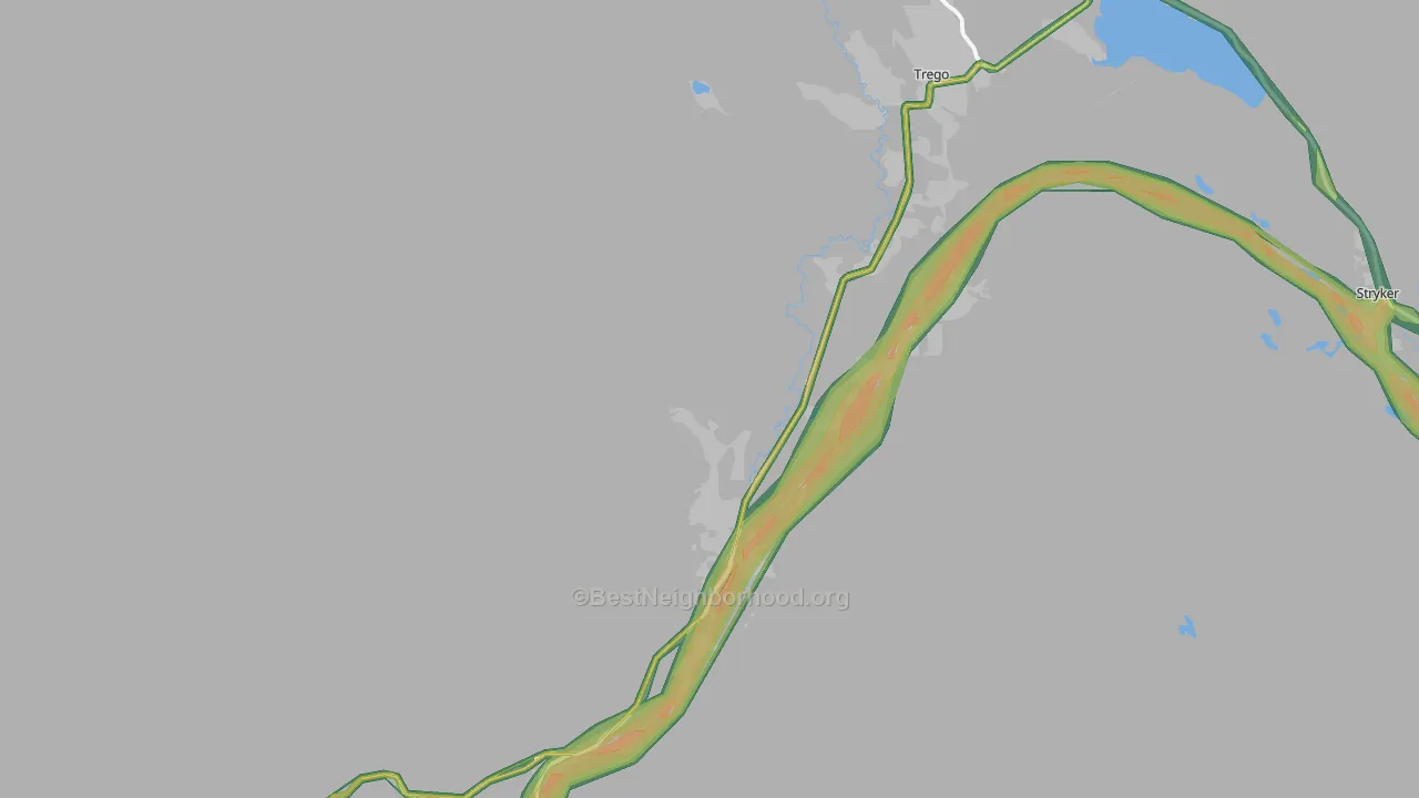 Trego, MT Map of Noise Levels in Trego