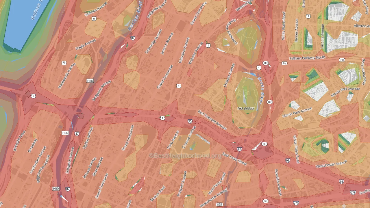 Tremont, Bronx, NY Map of Noise Levels in Tremont